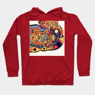 pakal the mayan magical astronaut in alien ship of pattern and colors Hoodie